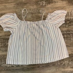off the shoulder stripe tee